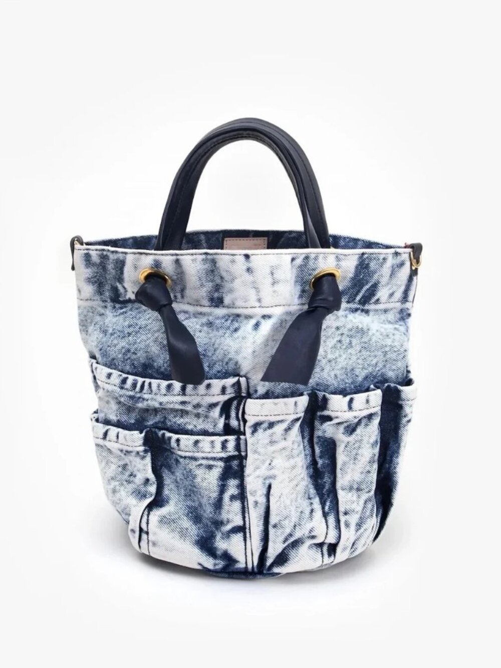 Clare V Marine Tote - Indigo Acid Washed Denim bucket bag